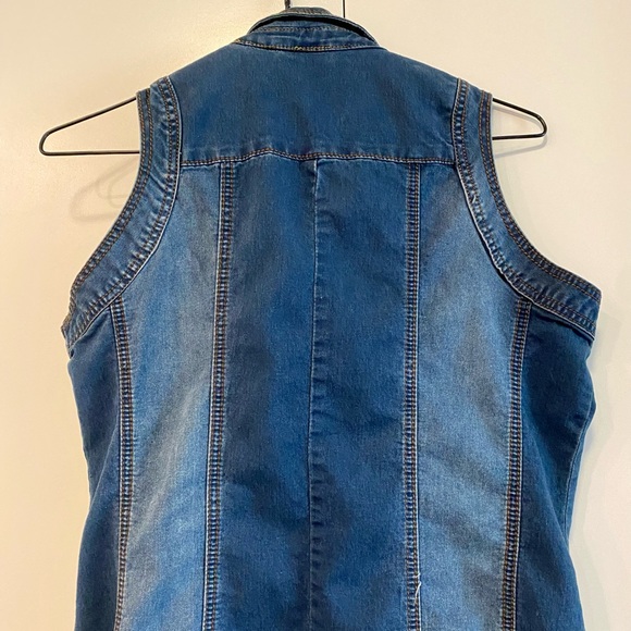 Sleeveless Bodycon Oxygen Denim Zip Up Dress - Picture 8 of 8